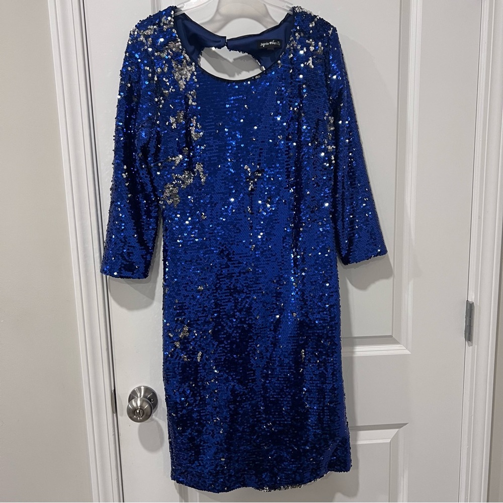 Blue|Silver Sequin Dress